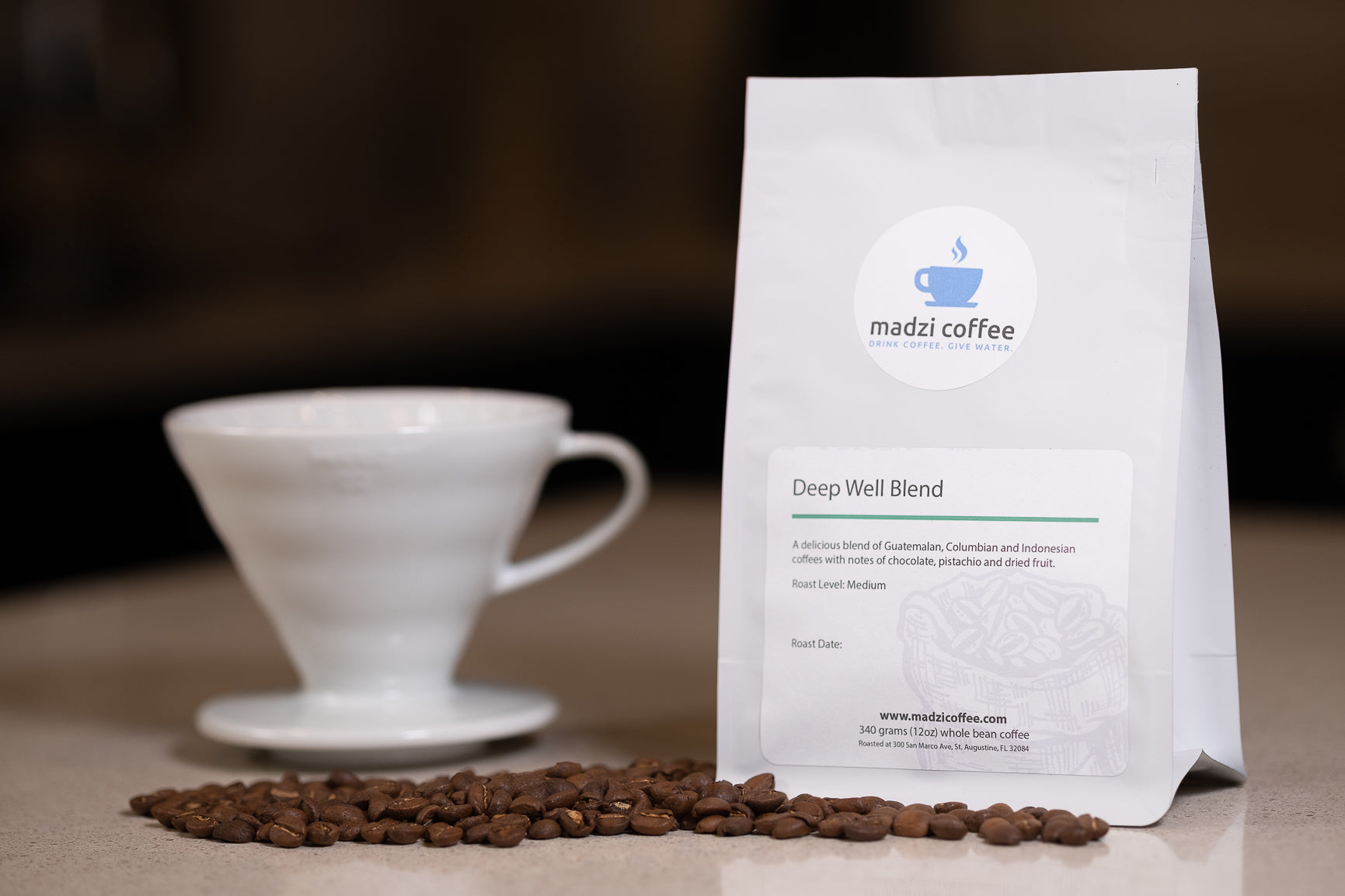 Bag of Deep Well blend coffee 